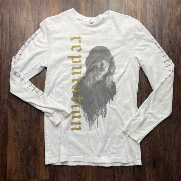 Taylor Swift Reputation Stadium Tour Long Sleeve Tee Sz S White Medium T Shirt - Picture 1 of 7